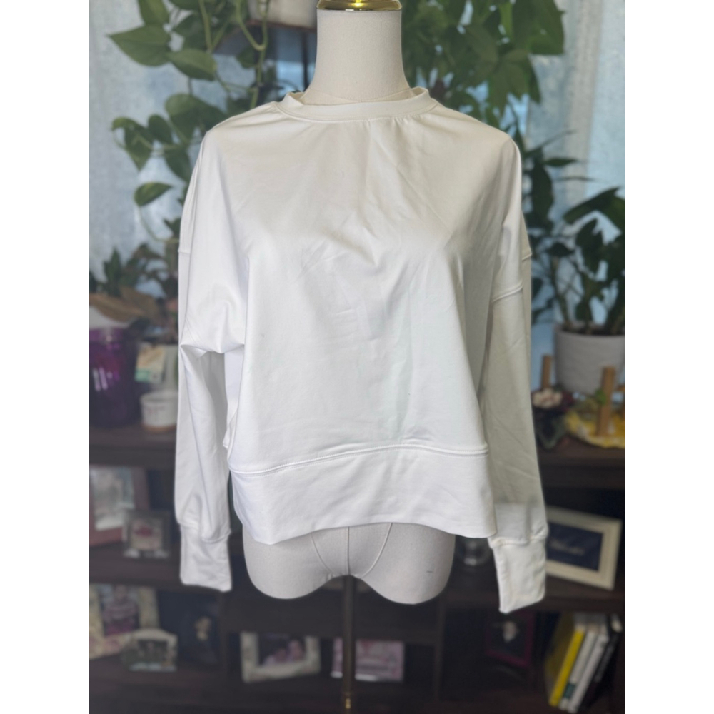 Women's Werk White Crew Neck Sweatshirt S